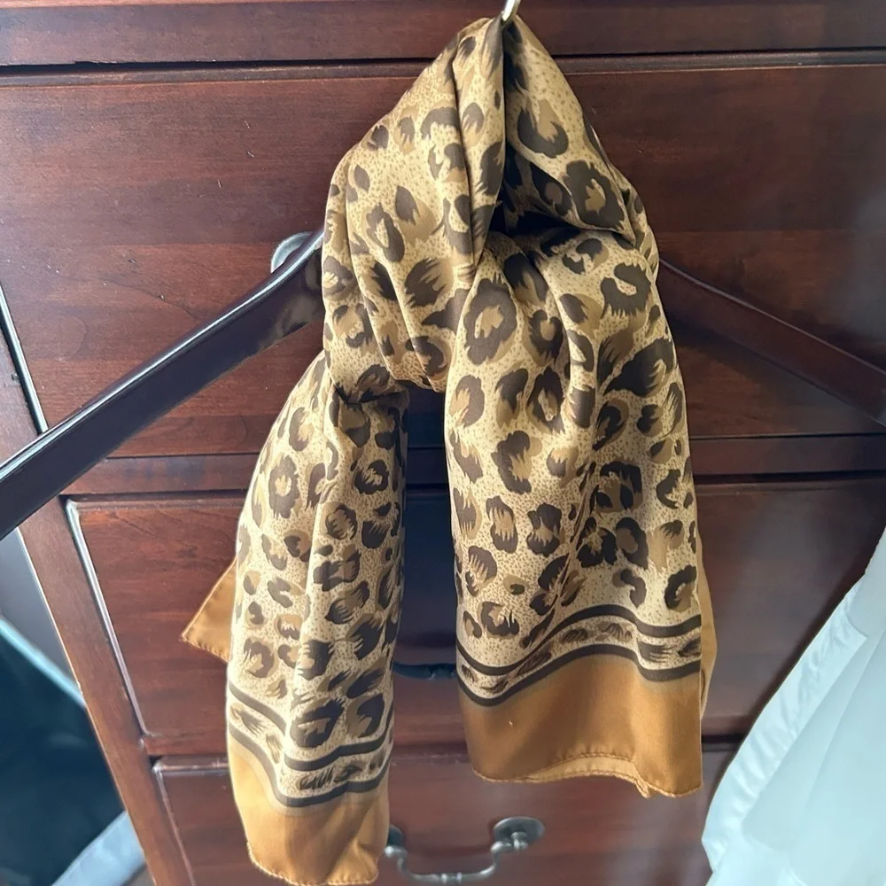 Silky Scarves Lot of 2, Copper/Brown & Cream Beautiful